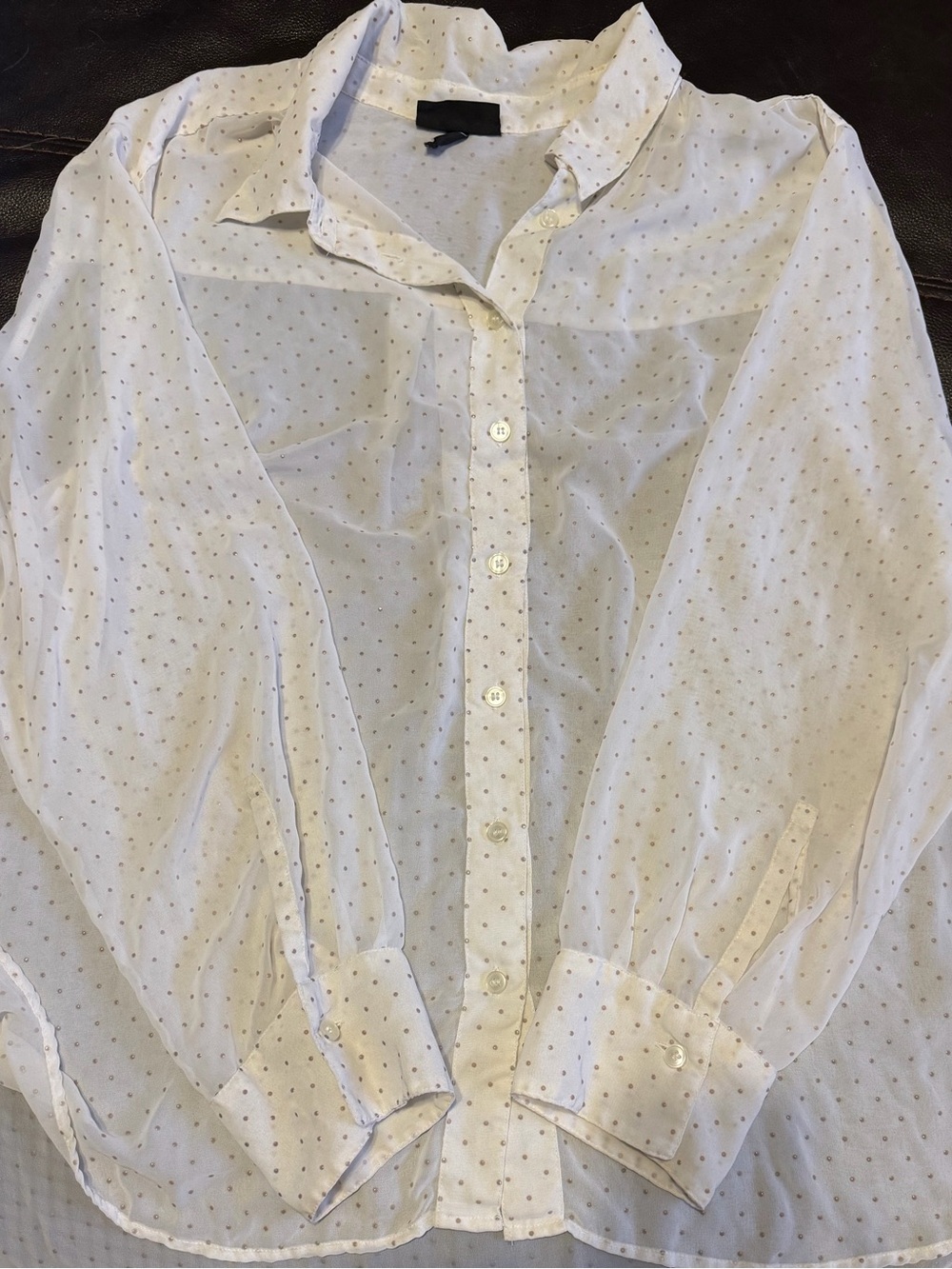 *** PLUS SIZE SALE ****Lane Bryant Cream Polka Dot Blouse